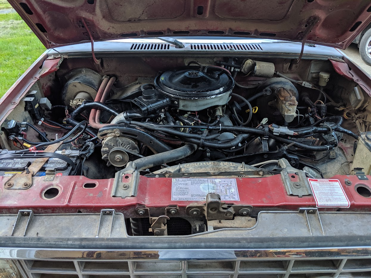 ford ranger engine bay with cfi